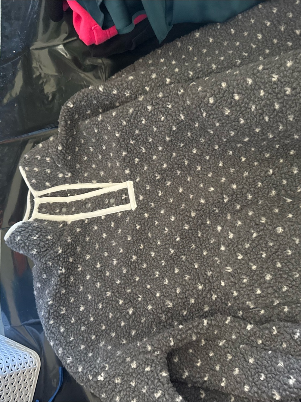 Men's Gray Textured Pullover Shirt with White Accent